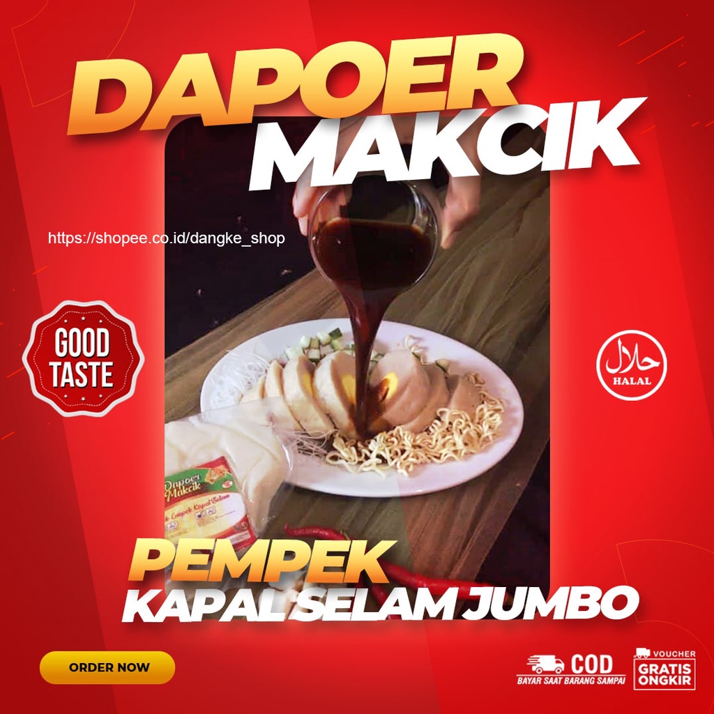 Empek-empek Kapal Selam Jumbo Dapoer MakCik + Cuko Asli Palembang Pempek Mpek-mpek Frozen Food Murah Enak