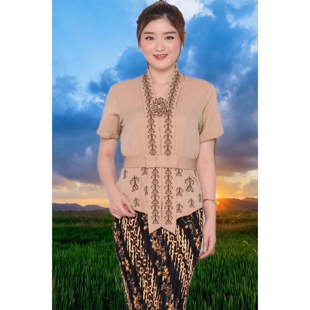 Terbaru Kebaya  Encim Modern Bordir ALEA Lengan Pendek