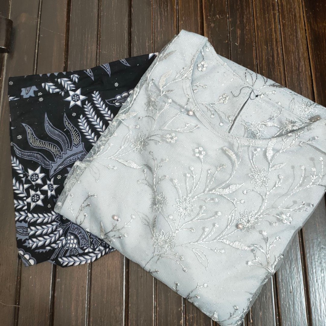 (termurah - Ori & Real Pic! Busui_3 Warna) Batik Couple Andhini Kebaya Couple Brukat Anabel - Bs073