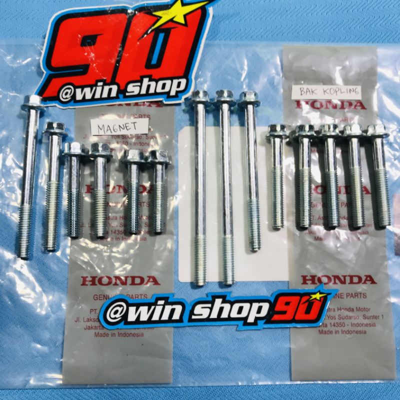 Baut Blok Mesin kanan kiri supra x astrea Grand Legenda Impresa astrea prima SATU SET assy @14 pcs