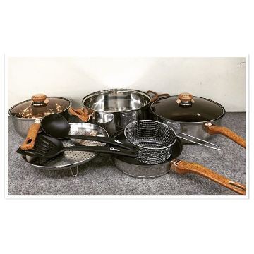 Fry Wok Honeycomb 28 Cm | Wajan Cekung Besi Anti Lengket Dan Gore SK197 Oxone Basic Cookware Kitch