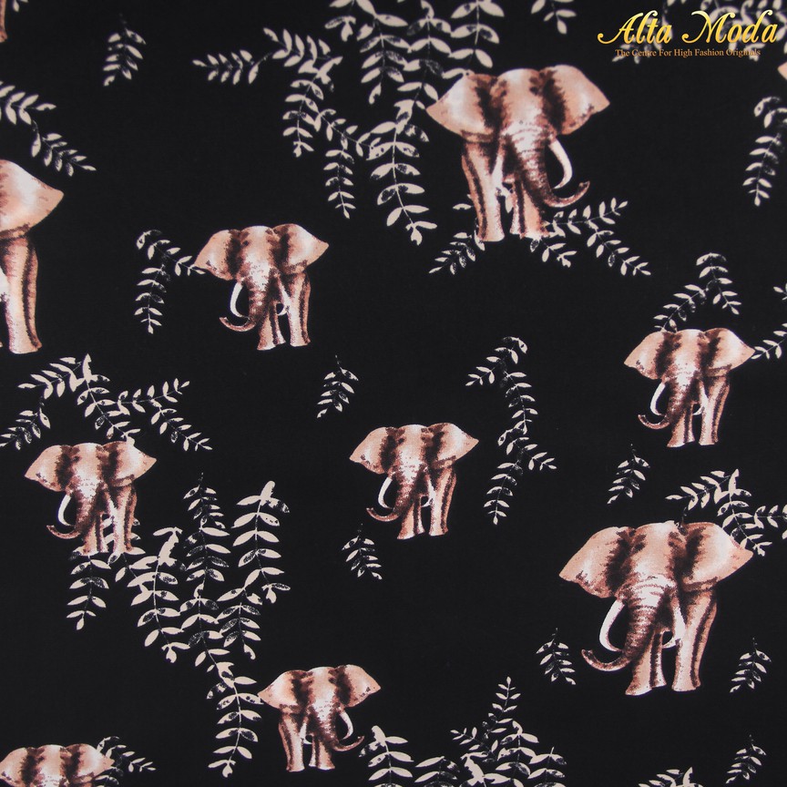 

Alta Moda Heavy Cady Stretch Zara Hitam Motif Gajah (1M)