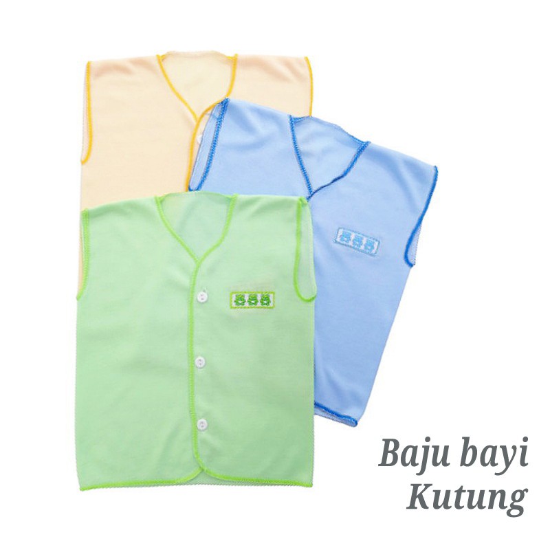 Baju Bayi Tanpa Lengan Polos Newborn