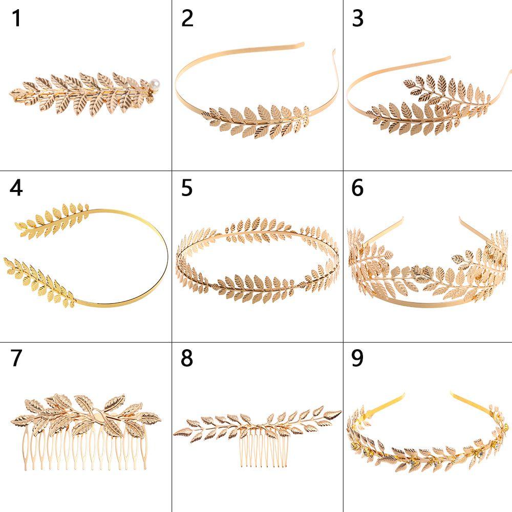 Golden Leaf Tiara Crown Headbands Hair Combs Hair Jewelry