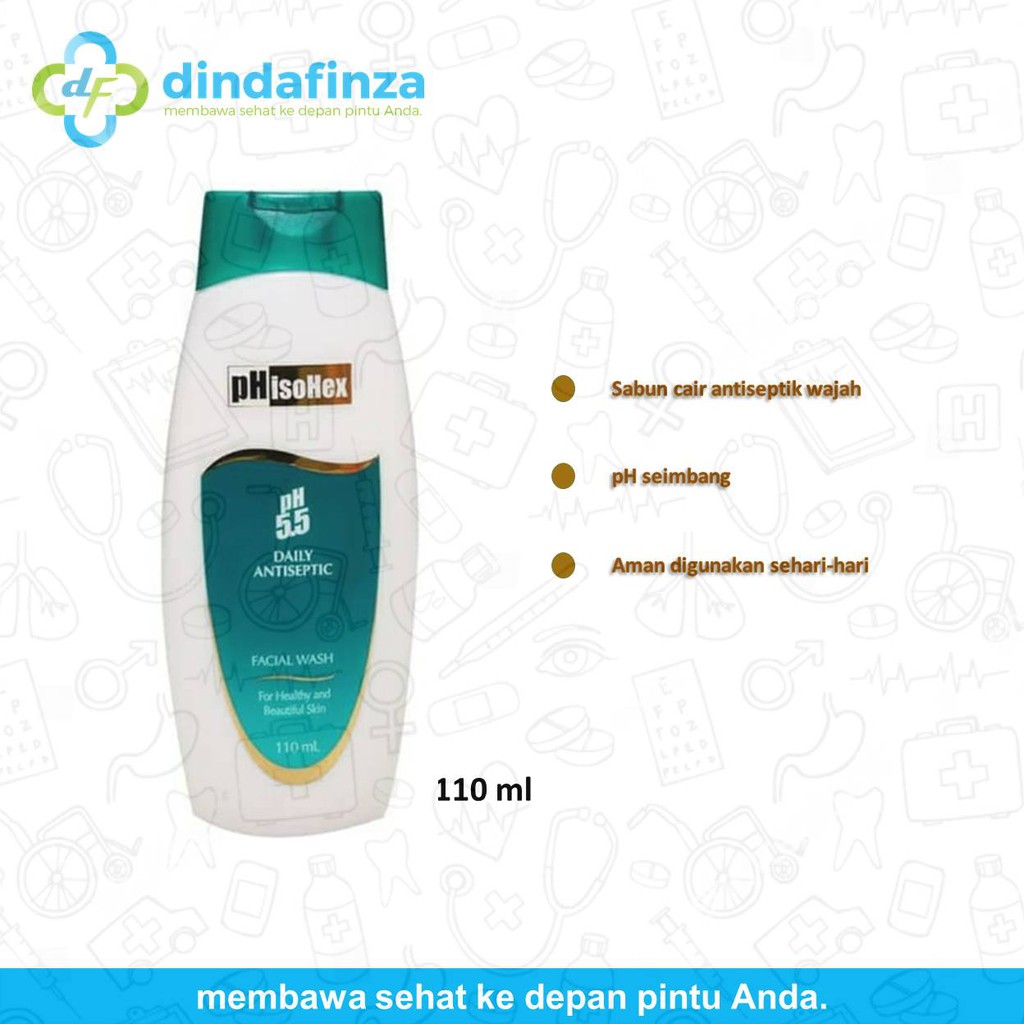 Phisohex Facial Wash 110 ml, Sabun Antiseptik Pembersih Wajah Sehari-hari pH 5.5