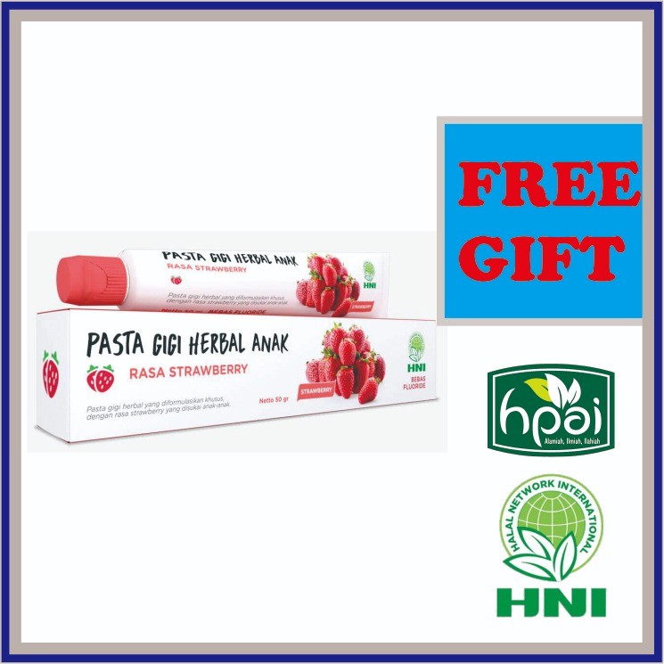 Pasta gigi herbal anak strawberry HNI HPAI
