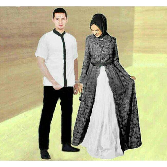 cp zahira  baju  gamis  couple muslim busui long dress 