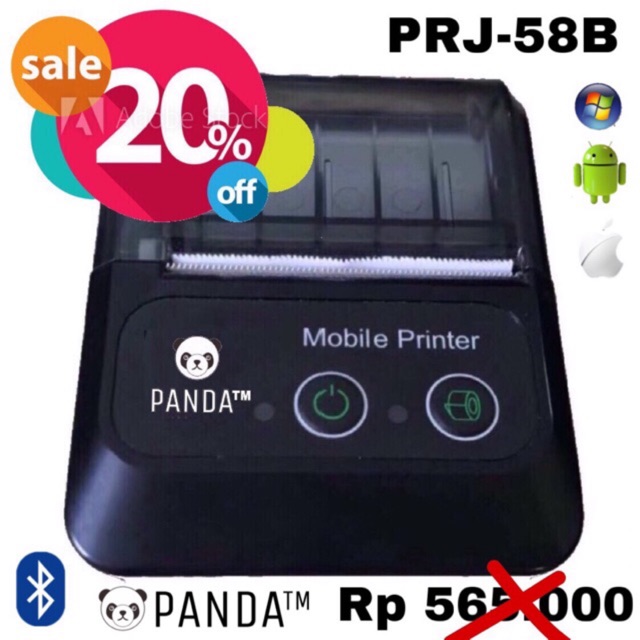 MINI PORTABLE/MOBILE RECIEPT POS PRINTER PANDA PRJ-58B 58MM KERTAS KASIR/PPOB THERMAL(USB+BLUETOOTH)