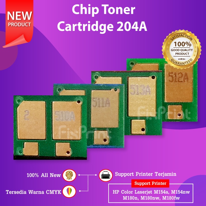 Chip Toner Cartridge 204A CF510A CF511A CF512A CF513A Printer HP M154a M154nw M180n M180 M181 M181fw