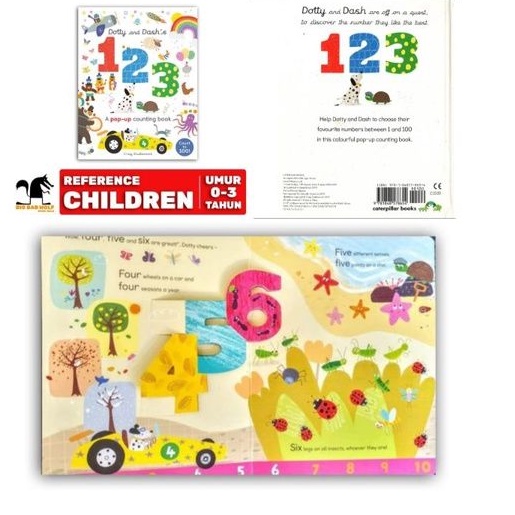 dotty and dash's 123 caterpillar book buku anak a poop up counting book