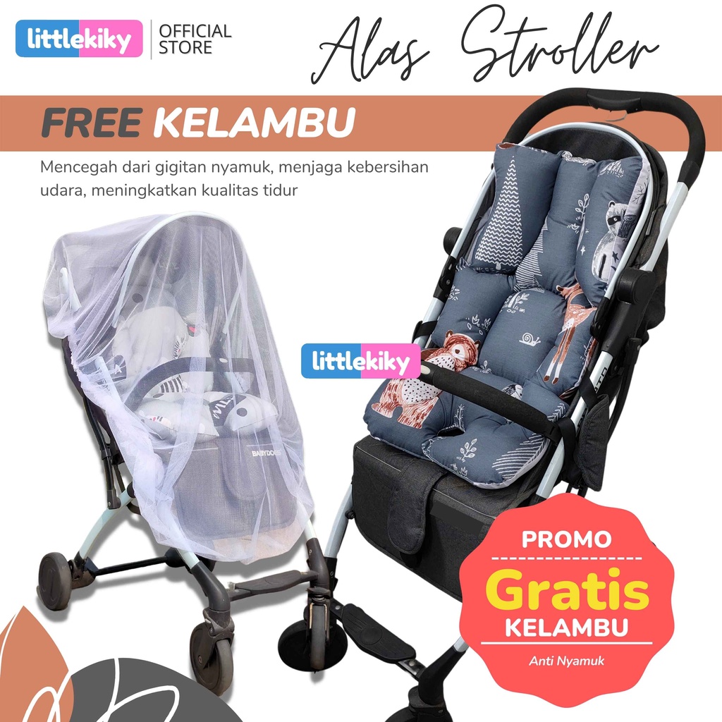 Alas Stroller / Alas Car Seat Universal 5 Lubang Gratis Bantal Crown/Kelambu