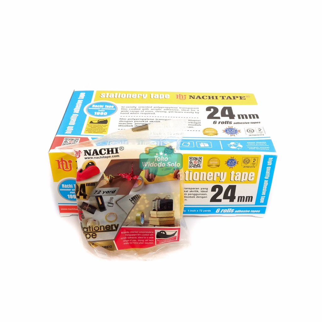 

Isolasi Lakban OPP Nachi Tape Bening 24mm 1 Inch OPP Plastik Stationery Tape Clear - 6 Buah