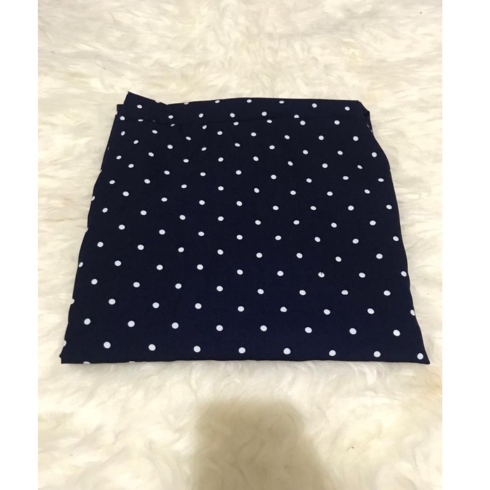rok polka L-XL-XXL/rok panjang wanita bermotif polkadot kecil/rok maxi-navy