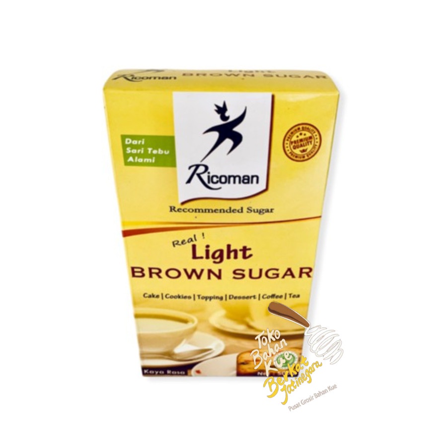 GULA LIGHT BROWN SUGAR RICOMAN 500 GR / BUBUK HALUS