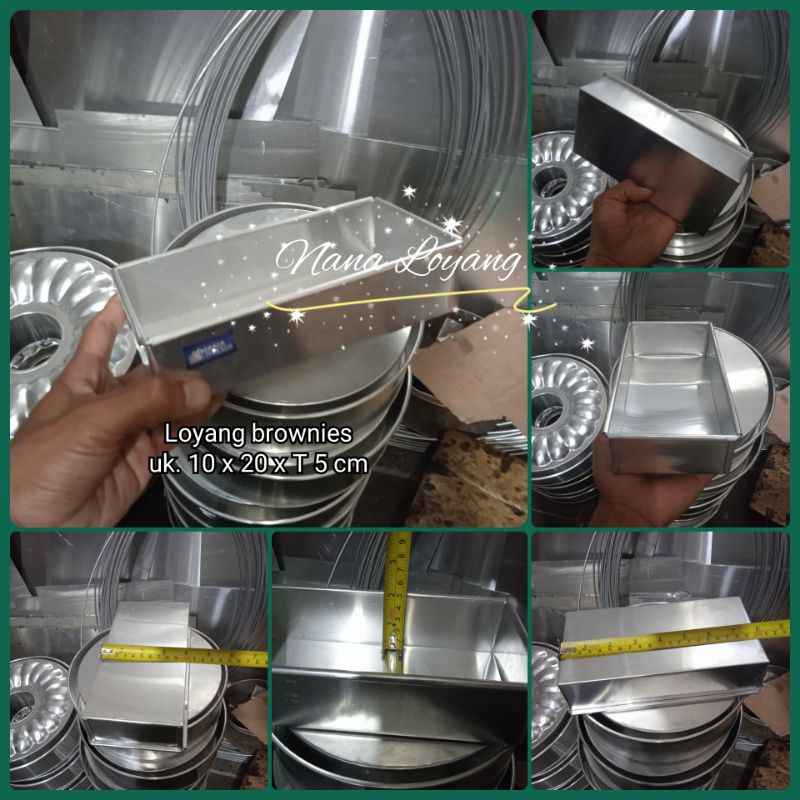 loyang aluminium cetakan kue bolu brownies 20 x 10 x 5