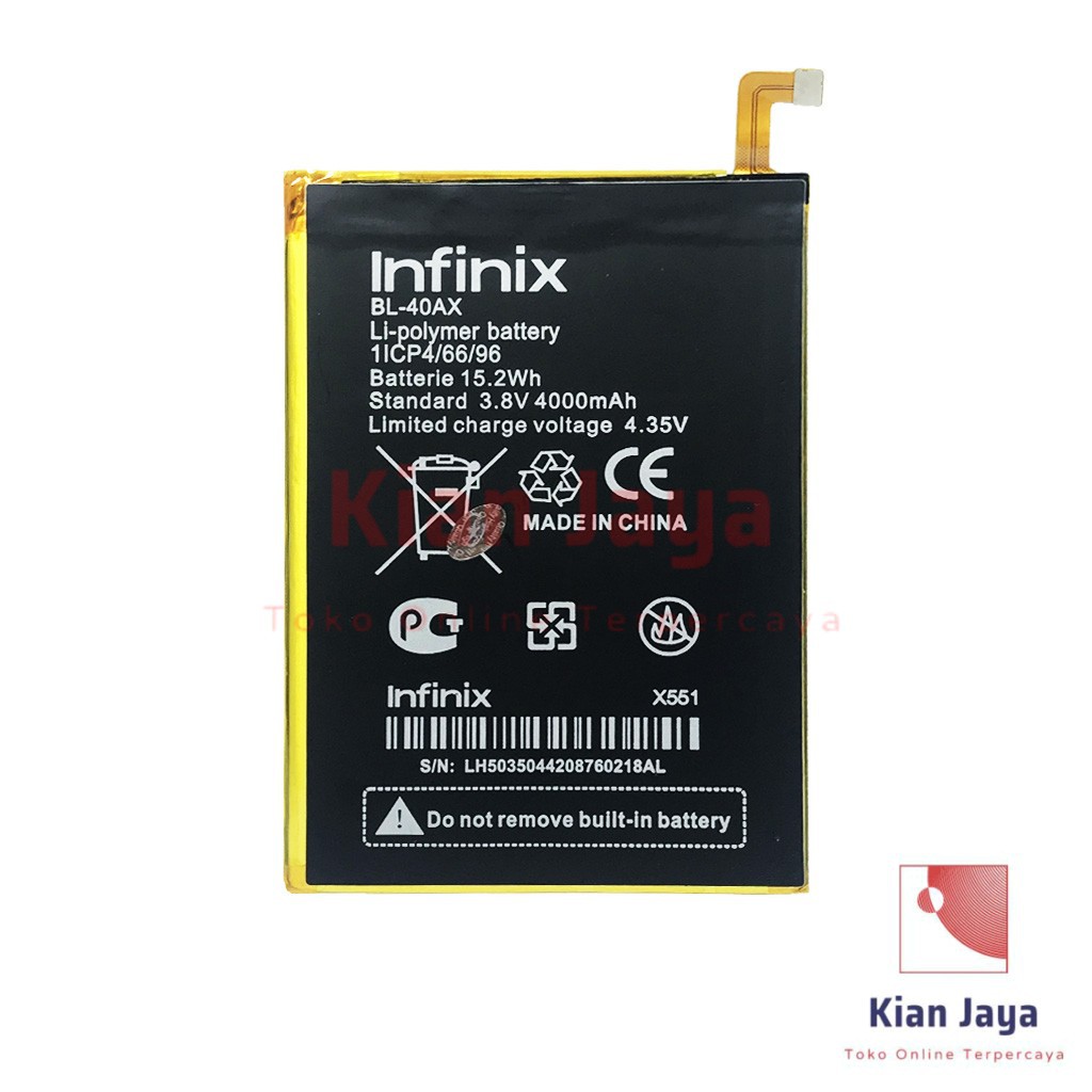 Baterai Original Handphone Infinix X551, BL-40AX, BL40AX Ori 100% Full Cell Battery