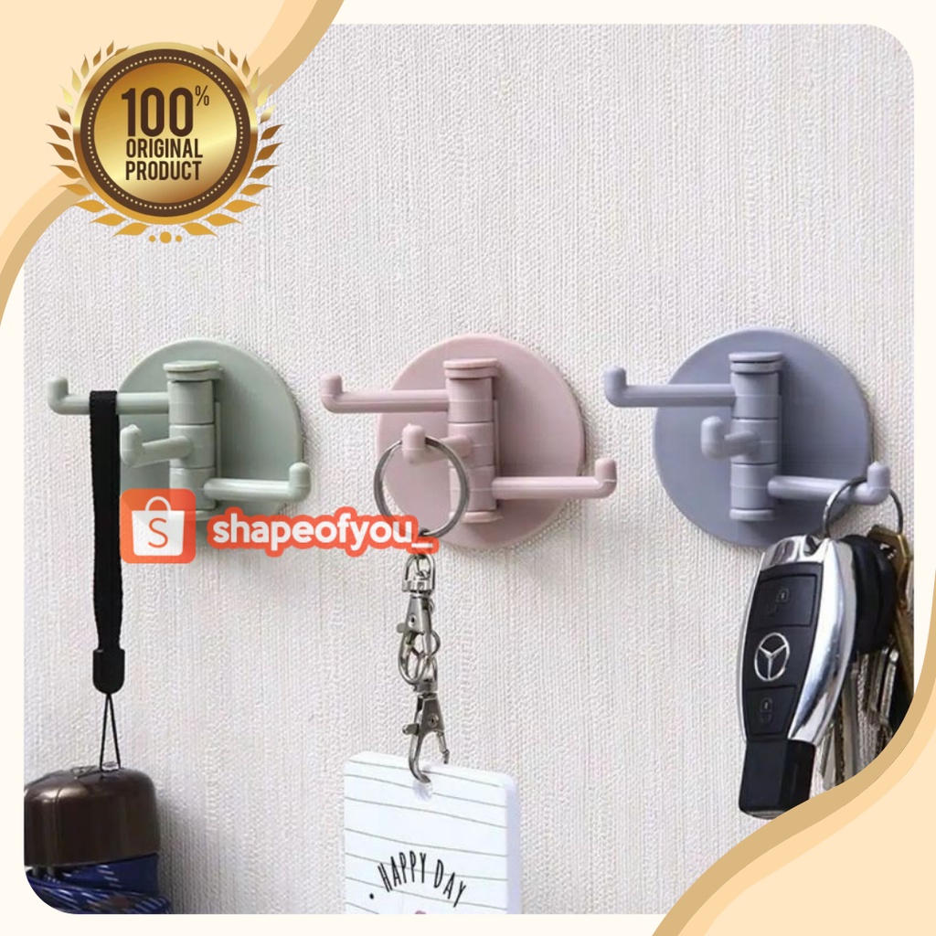 Gantungan Hanger Cantolan 3 in 1 Tempel Tembok Dinding Multifungsi 3in1 Hook Serbaguna Hiasan Dinding Hanger