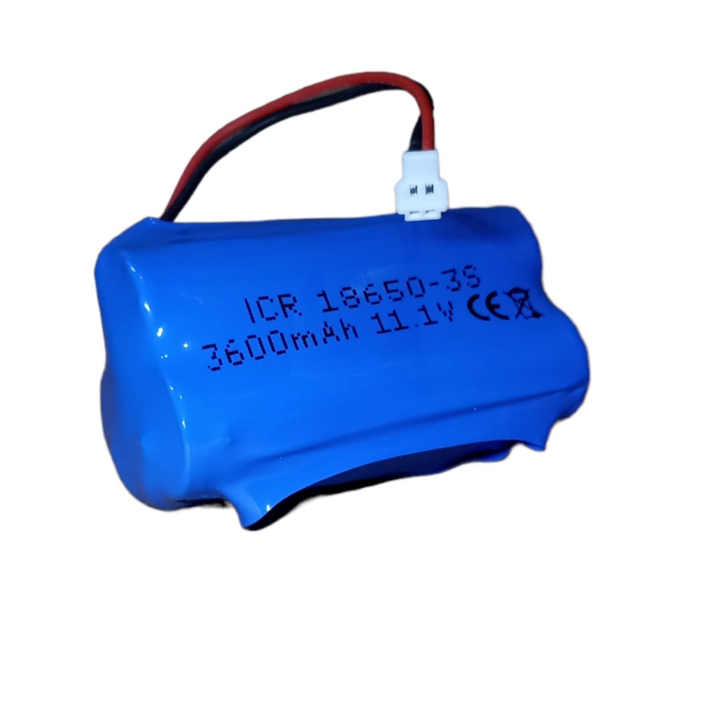 Batrai RC/ Mainan Anak/ Baterai Speaker &amp; Elektronik Lainnya 3X 18650 3600mAh 11.1V Protektor BMS 3S 10A Konektor JST LOSI