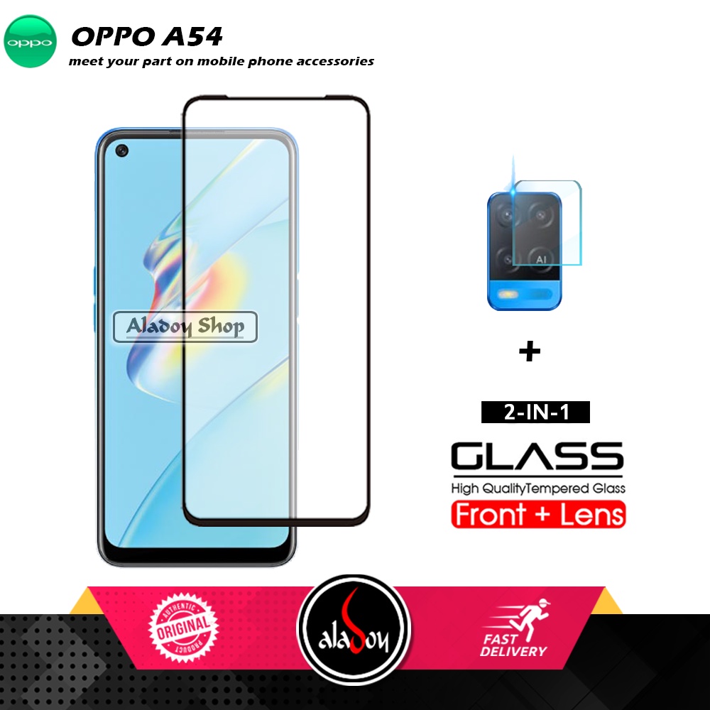 Tempered Glass Oppo A54 PAKET 2 IN 1 Tempered Glass Layar dan Tempered Glass Camera