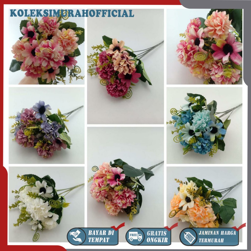 COD BUNGA DANDELION KRISAN BUNGA TANGKAI PLASTIK BUNGA ARTIFISIAL BUNGA PAJANGAN BUNGA HIASAN BT9051