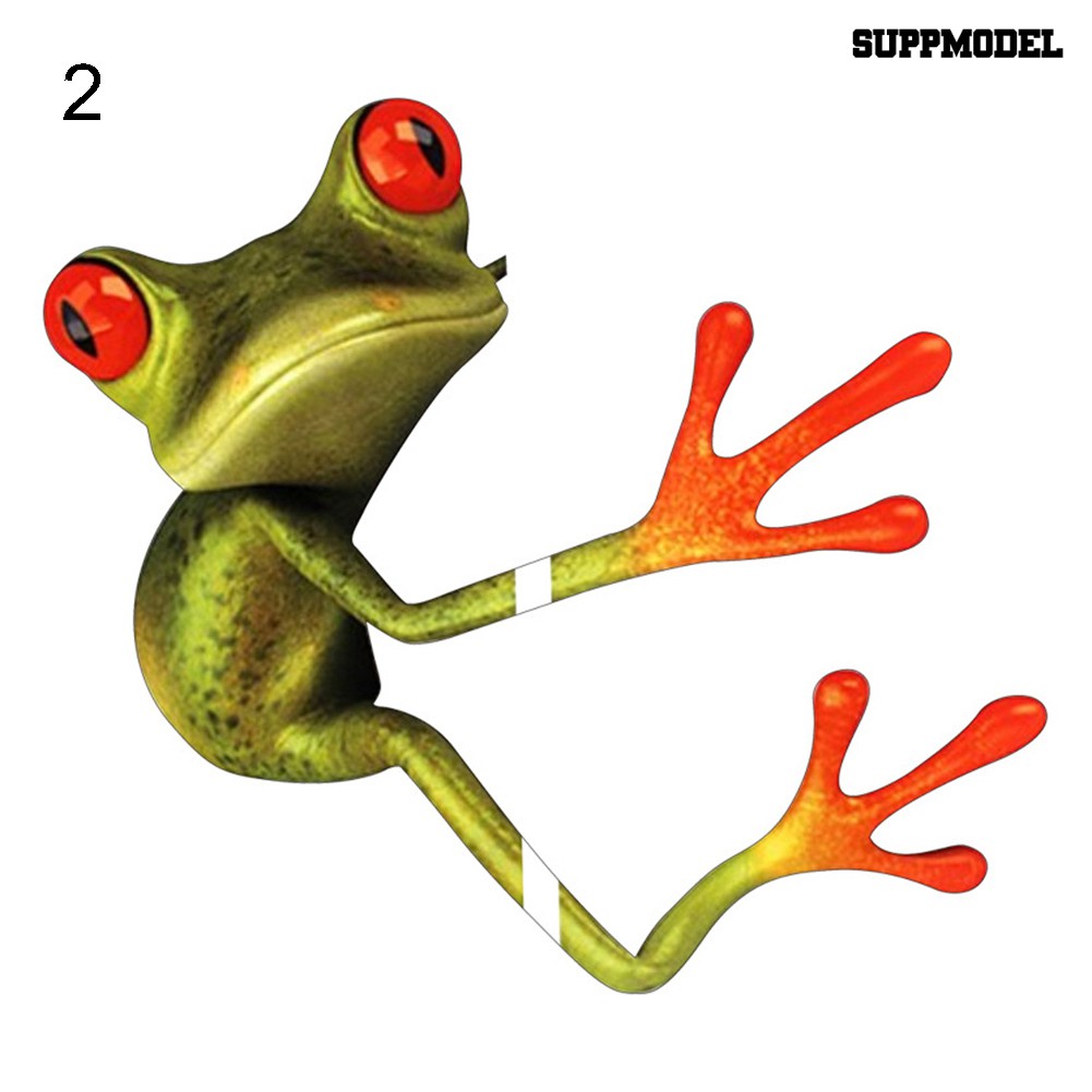 Supmodel 3D Frog Cartoon Funny Car Auto Trunk Body Bumper Window Decor Decals Sticker