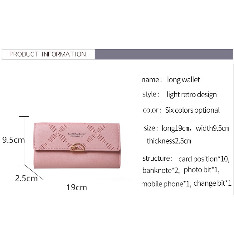 KeiKei WD001 Dompet Panjang Wanita Korea Fashion