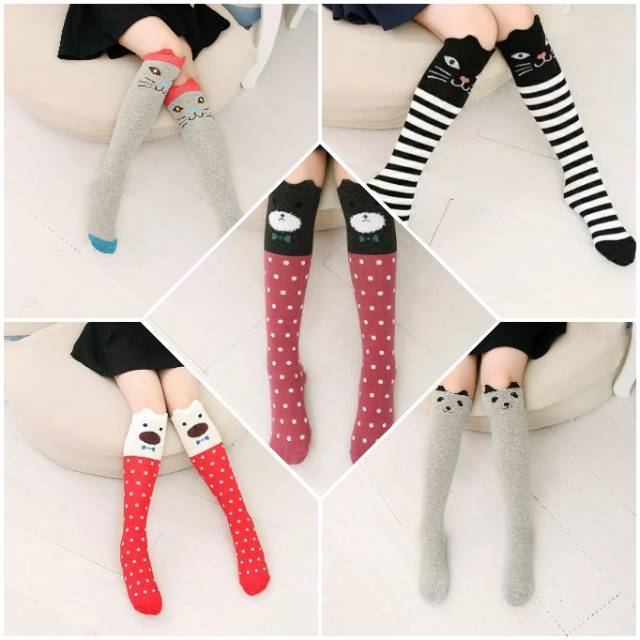 POLKA SOCK KAOS KAKI STOCKING ANAK PEREMPUAN KOREA BALET BALERINA COSPLAY LEGGING IMPORT MURAH