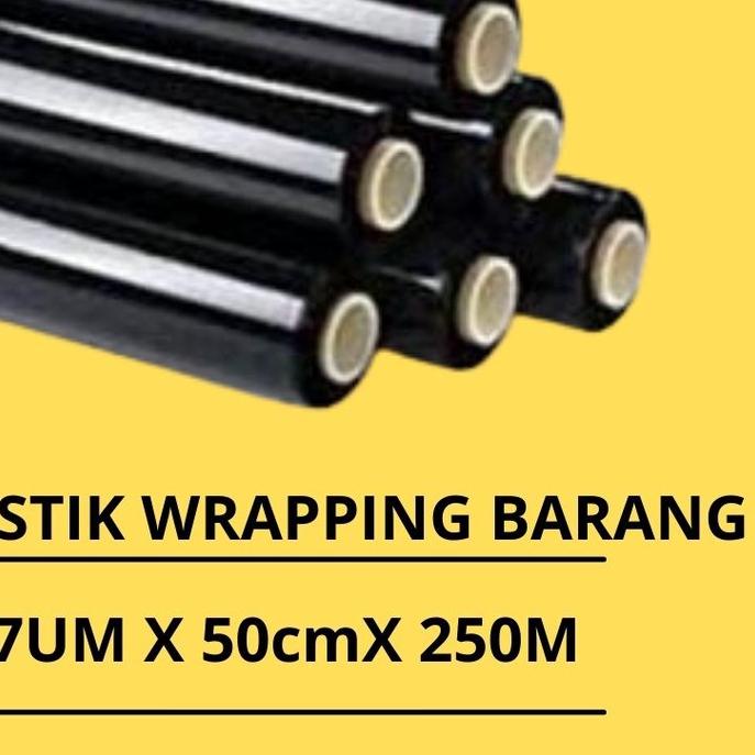 

Plastik wrapping barang - strech film bening hitam uk 50cm x 250m