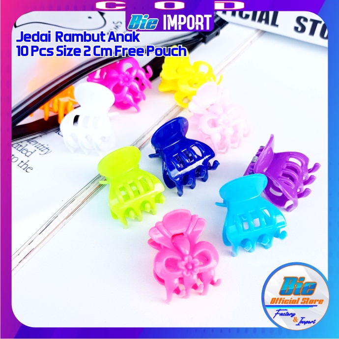 10 Pcs Jepit Jedai Mini Anak Transparan Free Pouch Impor Best Seller