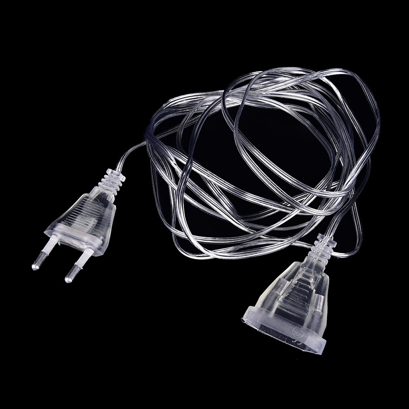 {LUCKID}3M EU Plug Extender Transparent Wire for Christmas LED String light Garden Decor