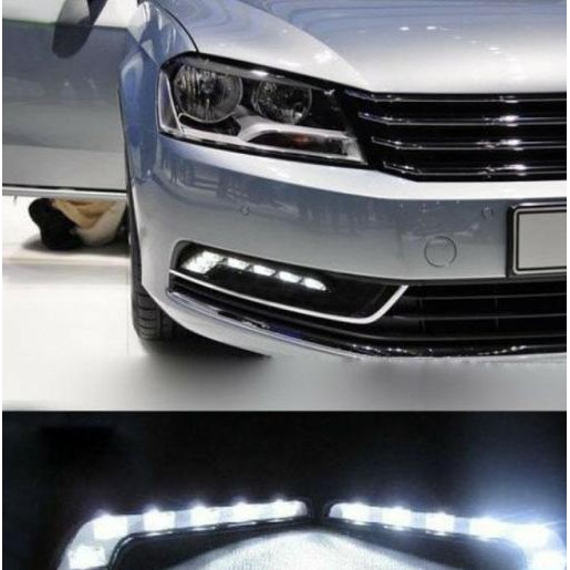 PROMO MURAH Lampu LED DRL 6 LED model L - Biru