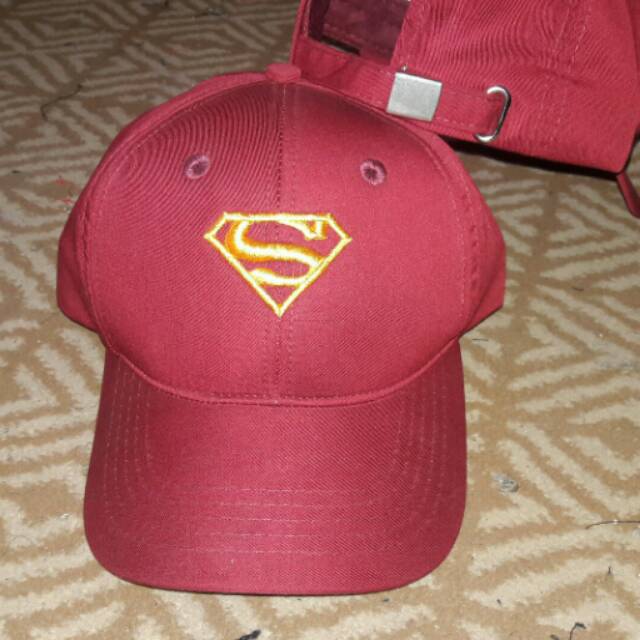 Topi superman model pengatur  sabuk metal buckle