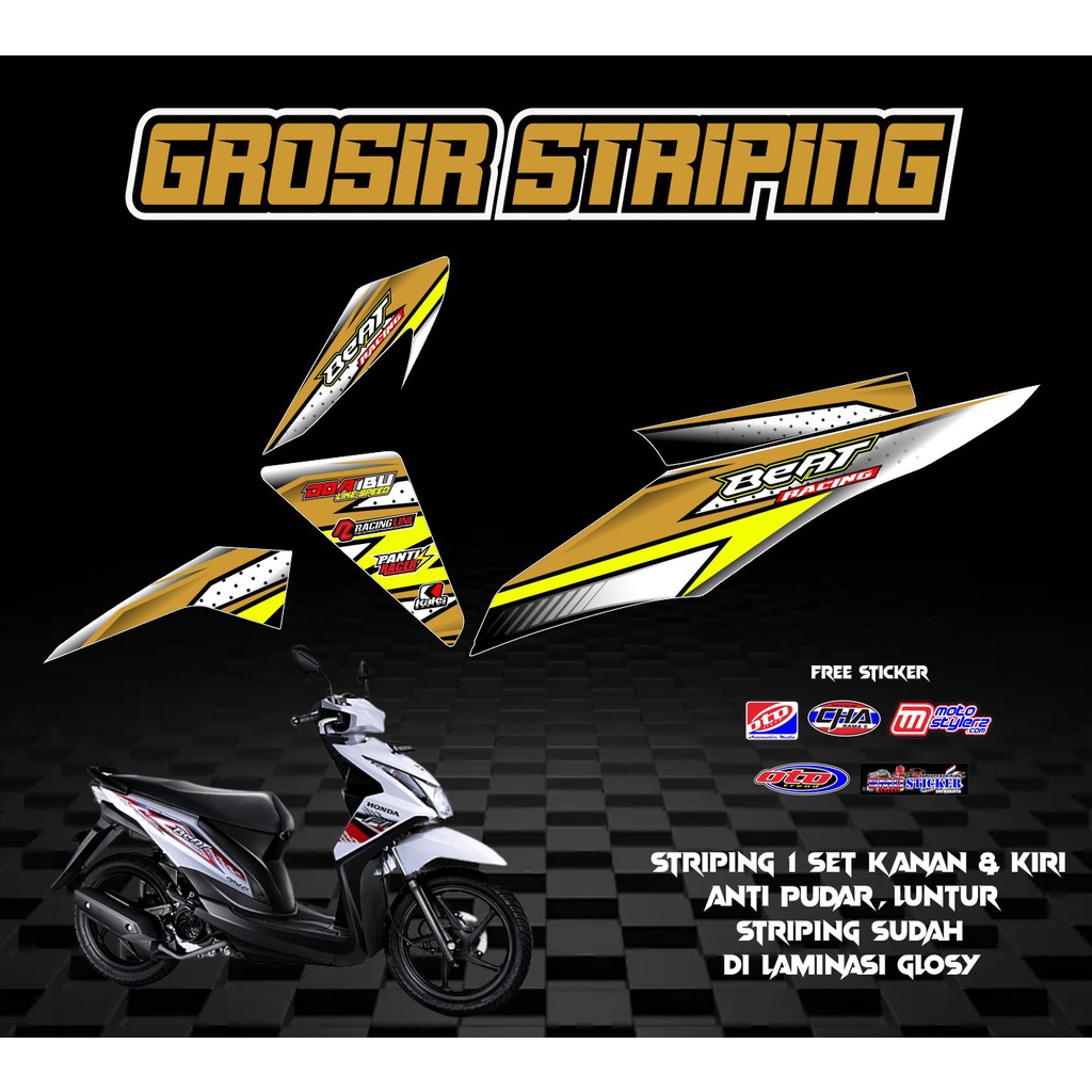 STRIPING VARIASI STICKER MOTOR BEAT FI 2012-2015 RACING