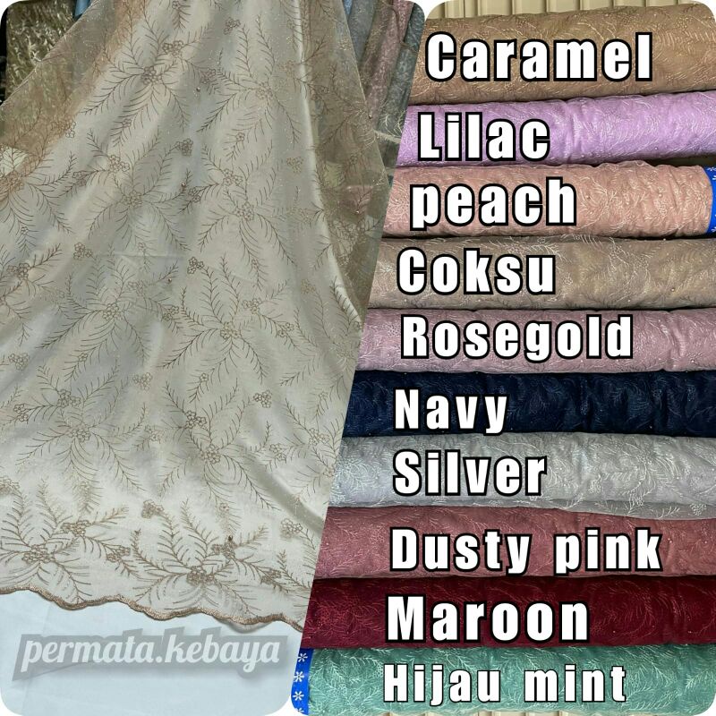 Bakal kain brokat brukat tile mutiara bahan brukat tile mutiara brokat tule murah bahan kebaya murah