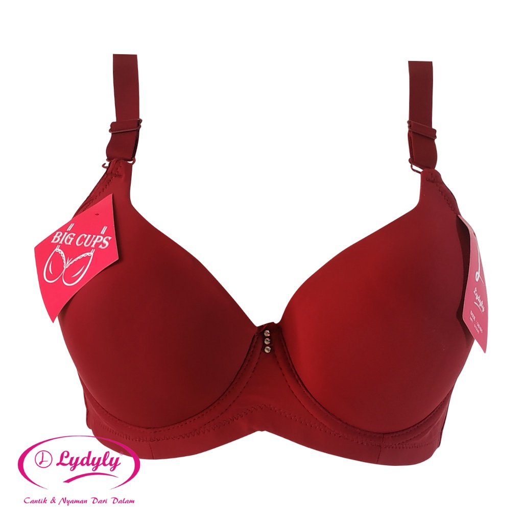 LIDILY - Daily Bra Jumbo Cup Besar Tanpa Kawat | Bra Mama Besar BH Big Size  3 Kaitan Underwear Jumbo Motif Random