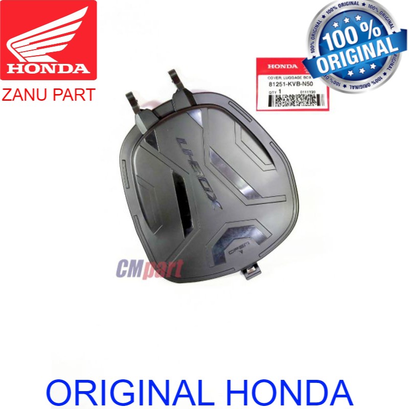 Cover tutup box bagasi vario 110 techno karbu asli HONDA AHM 81251-KVB-N50 ori