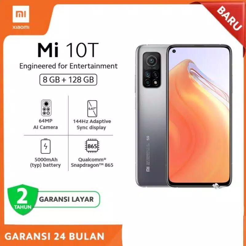 XIAOMI MI 10T RAM 8/128GB DAN MI 10T PRO 8/256GB NEW GARANSI RESMI