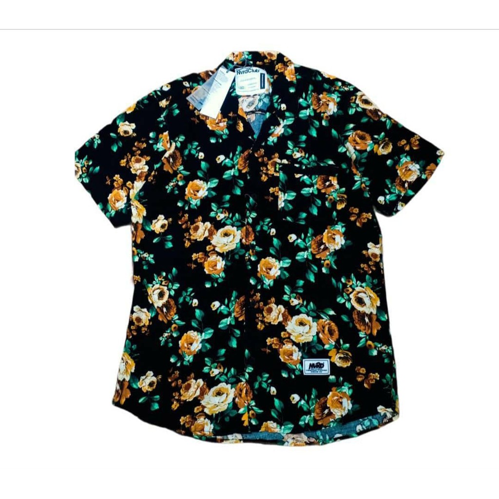 SHIRT / KEMEJA PANTAI NEVERDEAD FLORAL BLACK GREEN