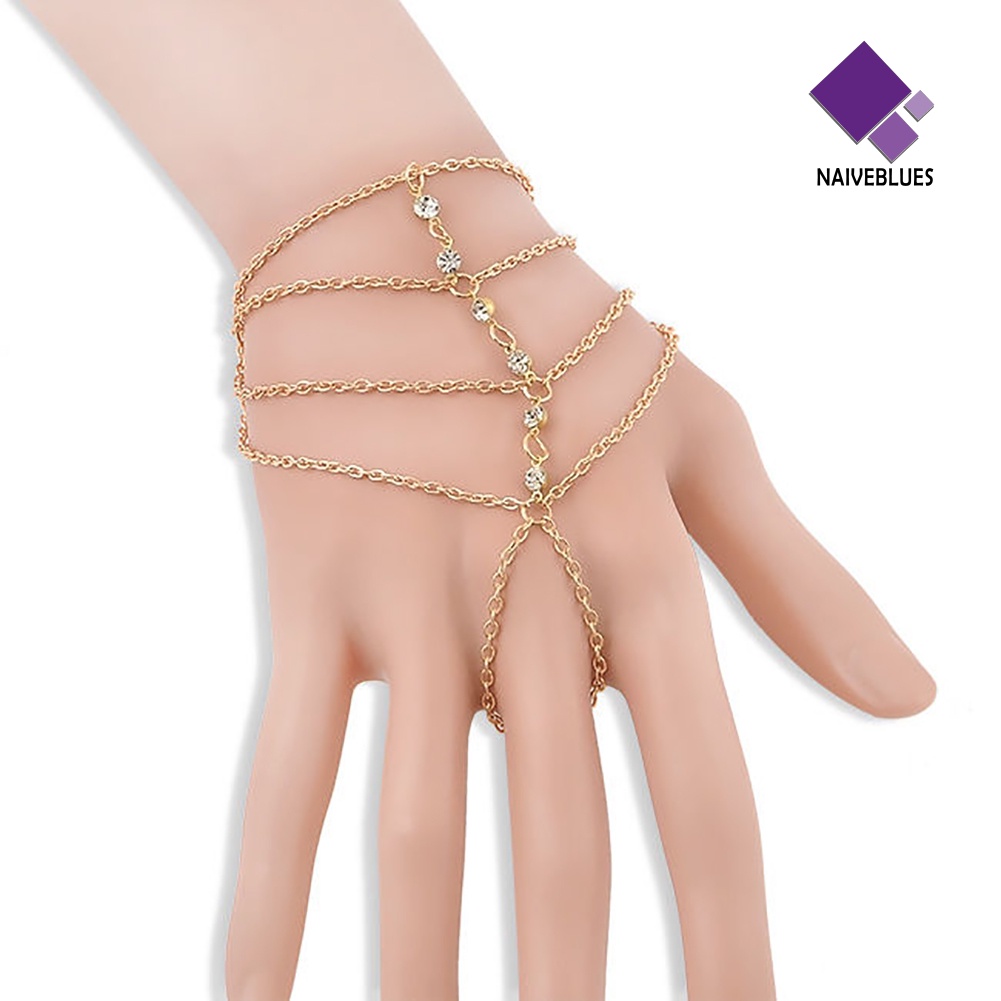 Naiveblue &gt; Gelang Tangan Sambung Cincin Aksen Rantai Untuk Perhiasan Wanita / Pantai / Dance