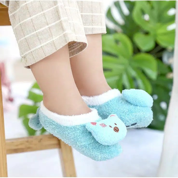 Kaos Kaki Bayi Bulu Halus prewalker socks baby Motif animal korean style 0-1thn lucu import