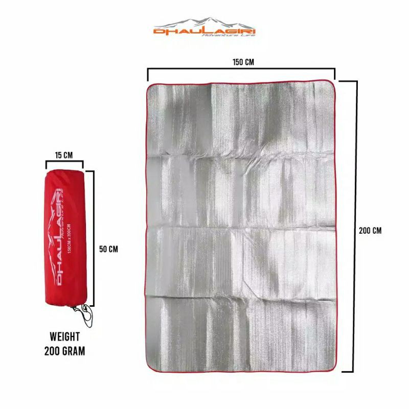 MATRAS ALUMUNIUM FOIL 200X150 CM DHAULAGIRI - MATRAS FOIL 200X150CM DHULAGIRI - MATRAS FOIL DOUBEL