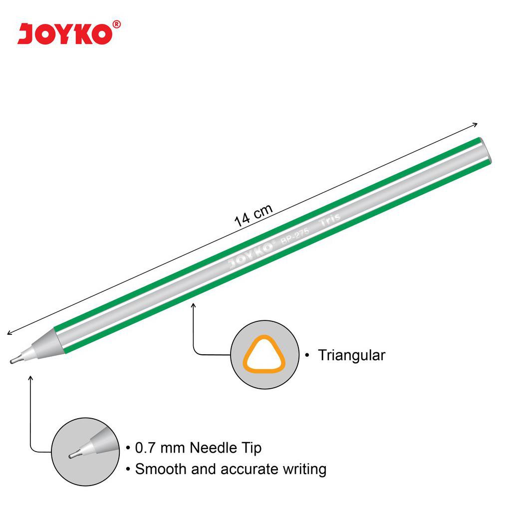 

Joyko BP-275 Tris 0.7 mm Ball Pen Pulpen Pena Bolpoin