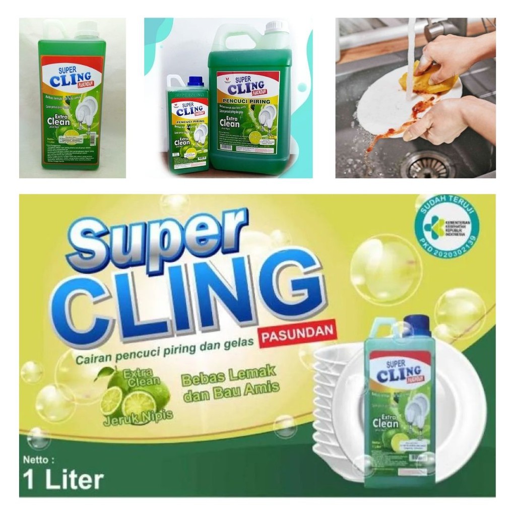 Sabun Cuci Piring Serbaguna Super Cling 1 liter Jeruk Nipis 114101