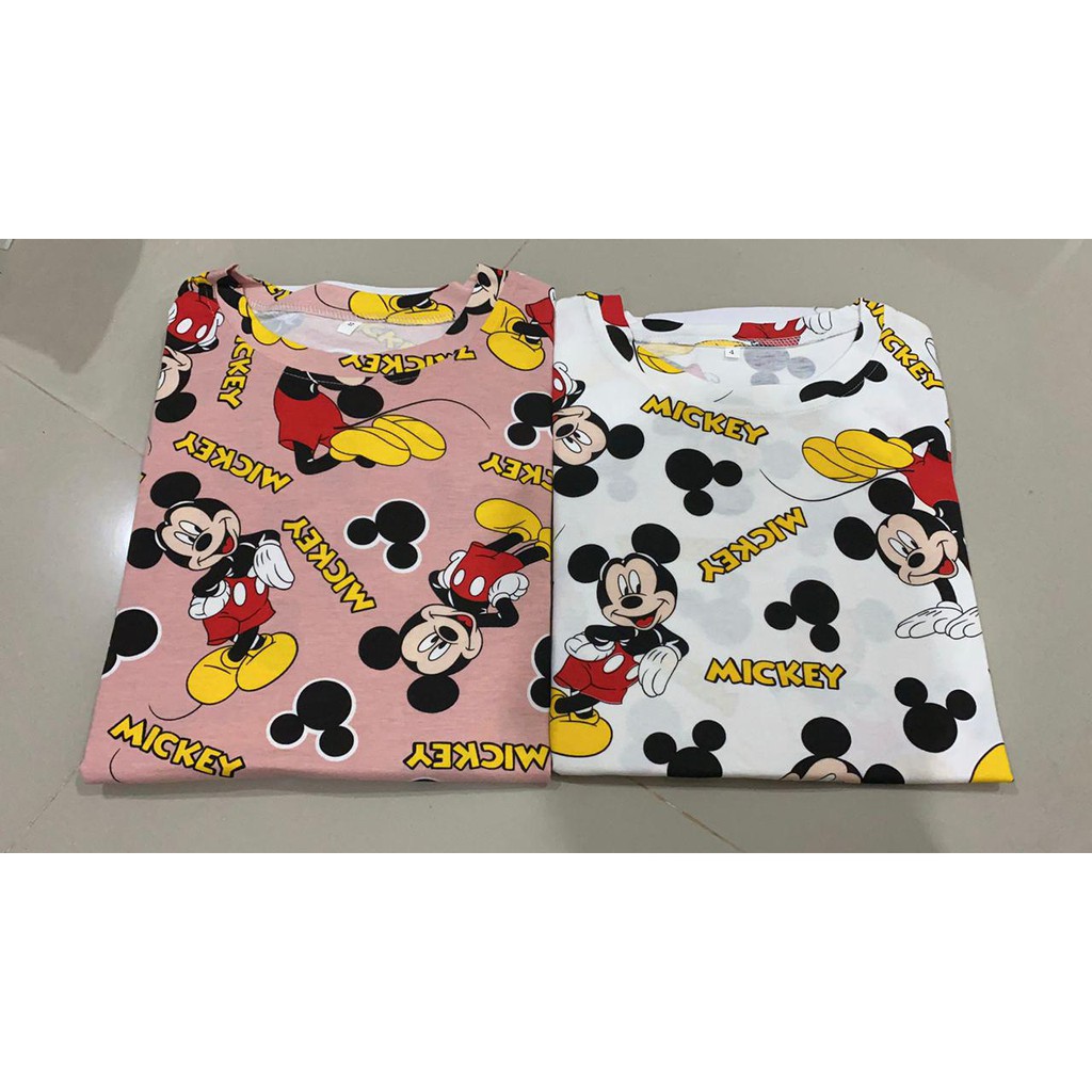 PREMIUM - Oversize Tee Tshirt Wanita Model Longgar Motif Mickey Berdiri