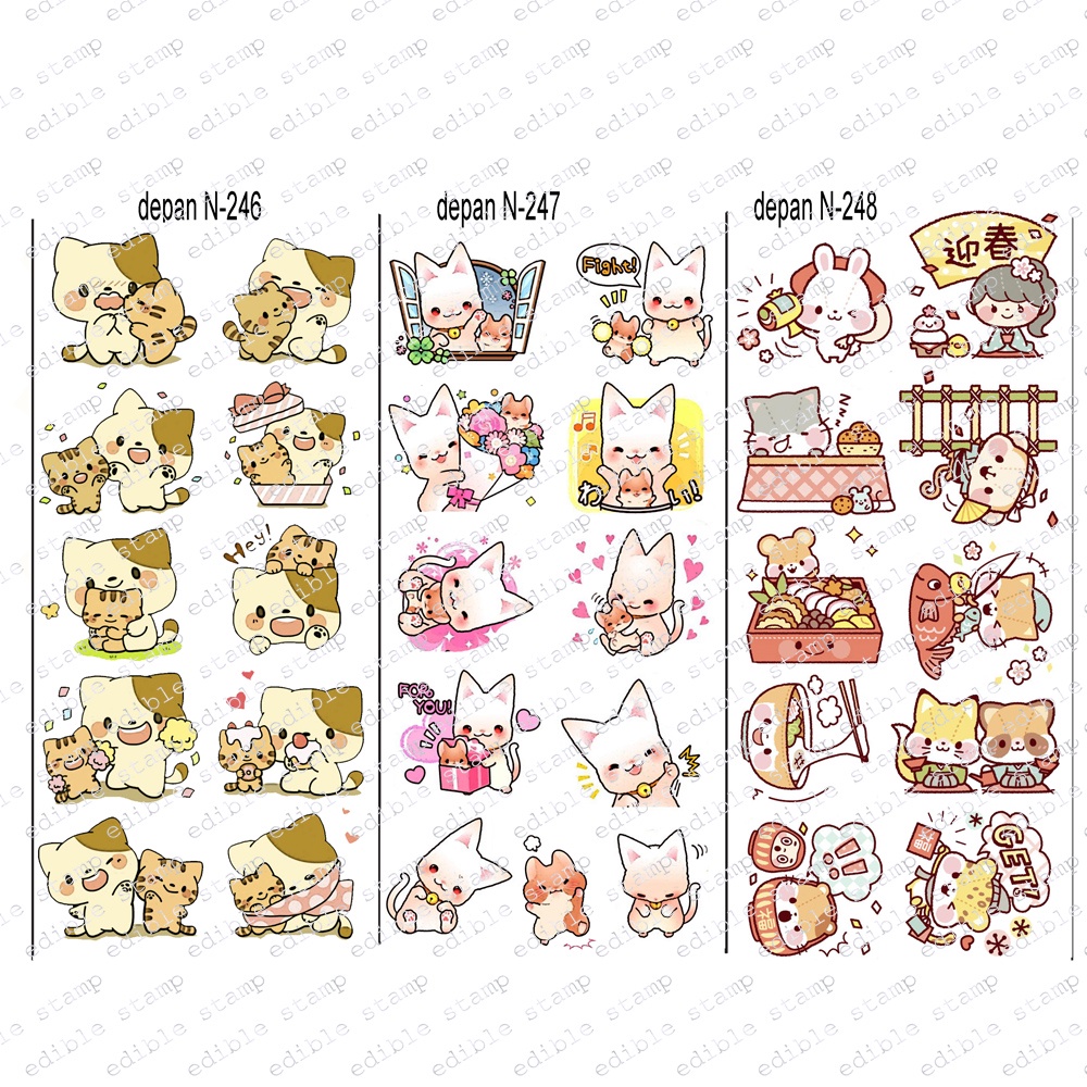 

Edible Stamp Stiker Makanan Edible Stiker Edible Image Edible Print Sticker Makanan N246-N248