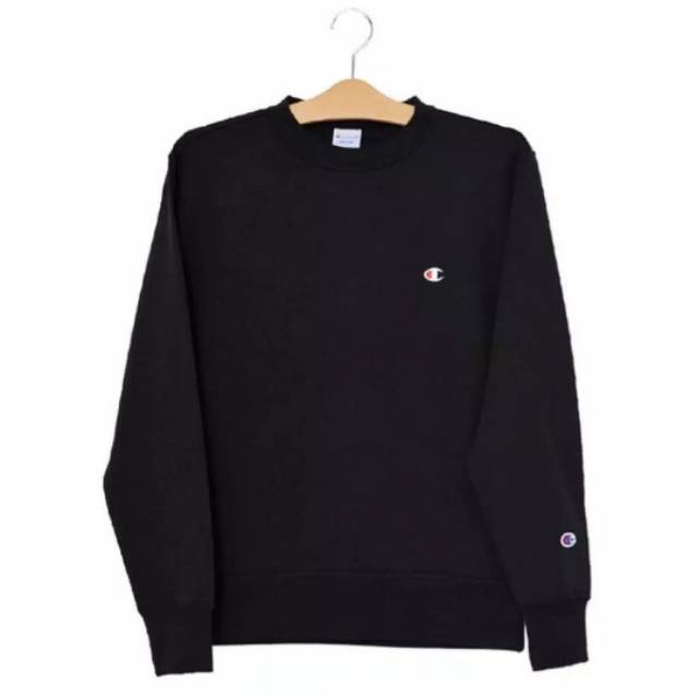 CHAMPION BASIC LOGO CREWNECK BLACK