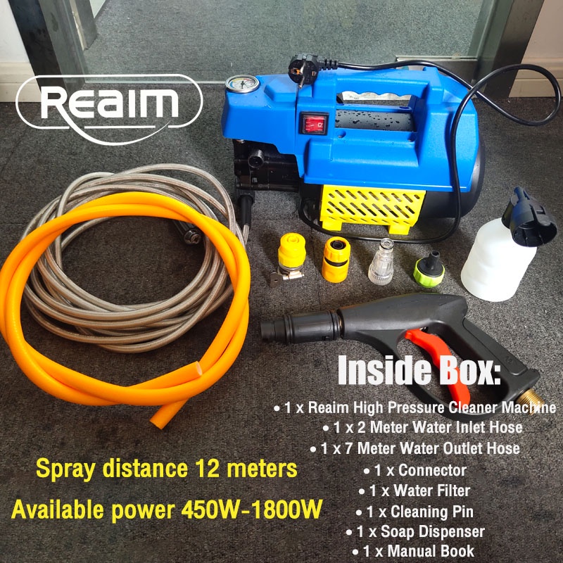 Reaim 600W Alat steam cuci motor &amp; mobil Jet Cleaner High Pressure Washer Alat Cuci Mobil cuci motor tekanan