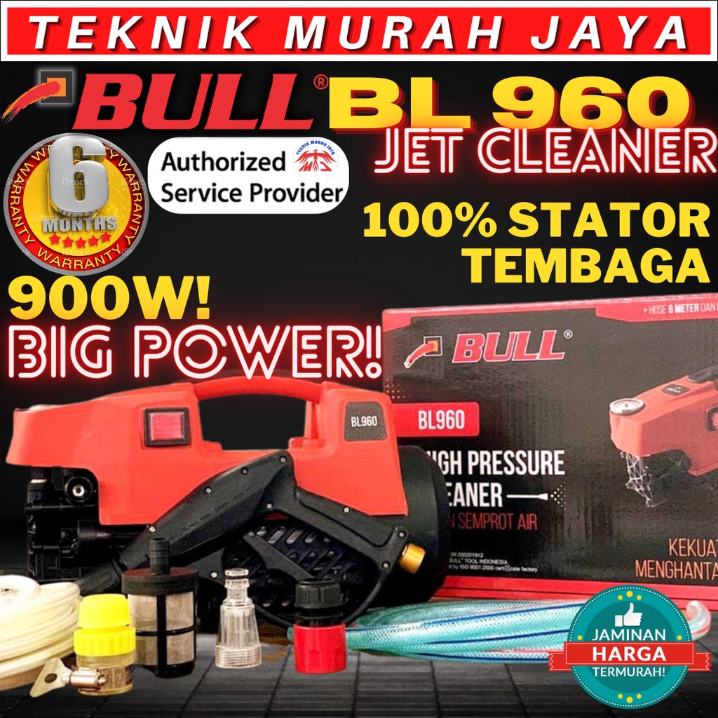 BULL BL960 Mesin Steam Cuci Mobil Jet Cleaner Mobil Motor Listrik AC