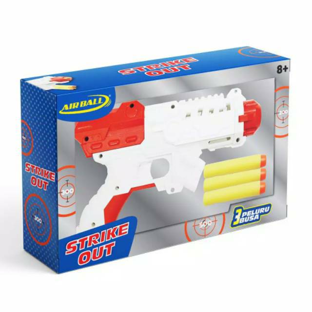 AIRBALL STRIKE OUT NERF GUN MAINAN PISTOL PELURU BUSA