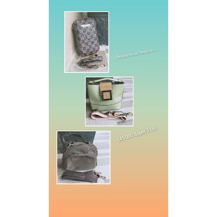 1set dapat 3 tas (tas hp import,tas selempang,dan tas chibao)